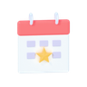 A calendar page with a star