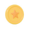 A gold coin with a star