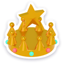 Golden Crown sticker: a gold carousel crown with a star